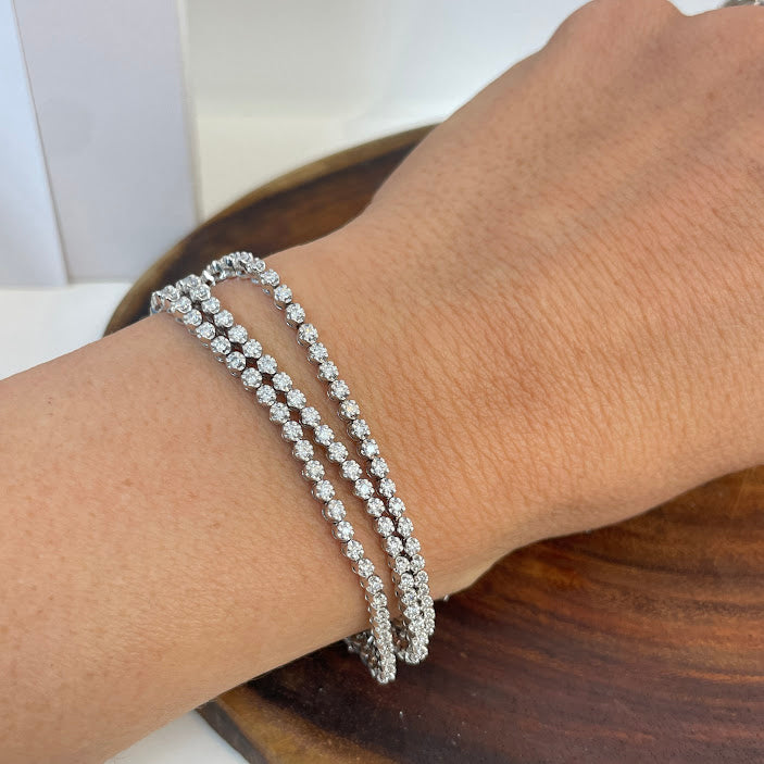 שלישיית צמידי טניס זהב 18K יהלומים 3.00 קראט מק״ט 58