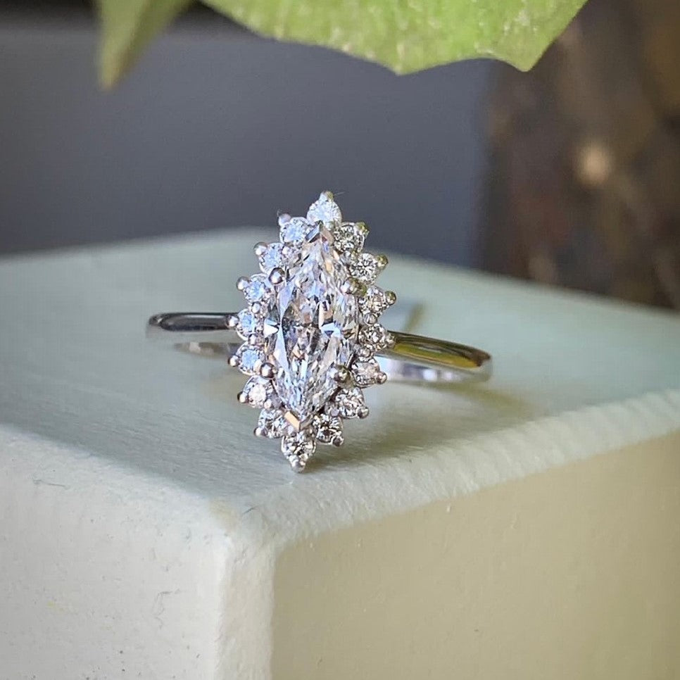 טבעת אירוסין יהלום מרקיזה