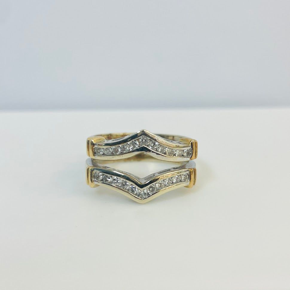 טבעת זהב 14K משובצת יהלומים טבעיים 0.35 קראט צבע F נקיון SI מק"ט 151