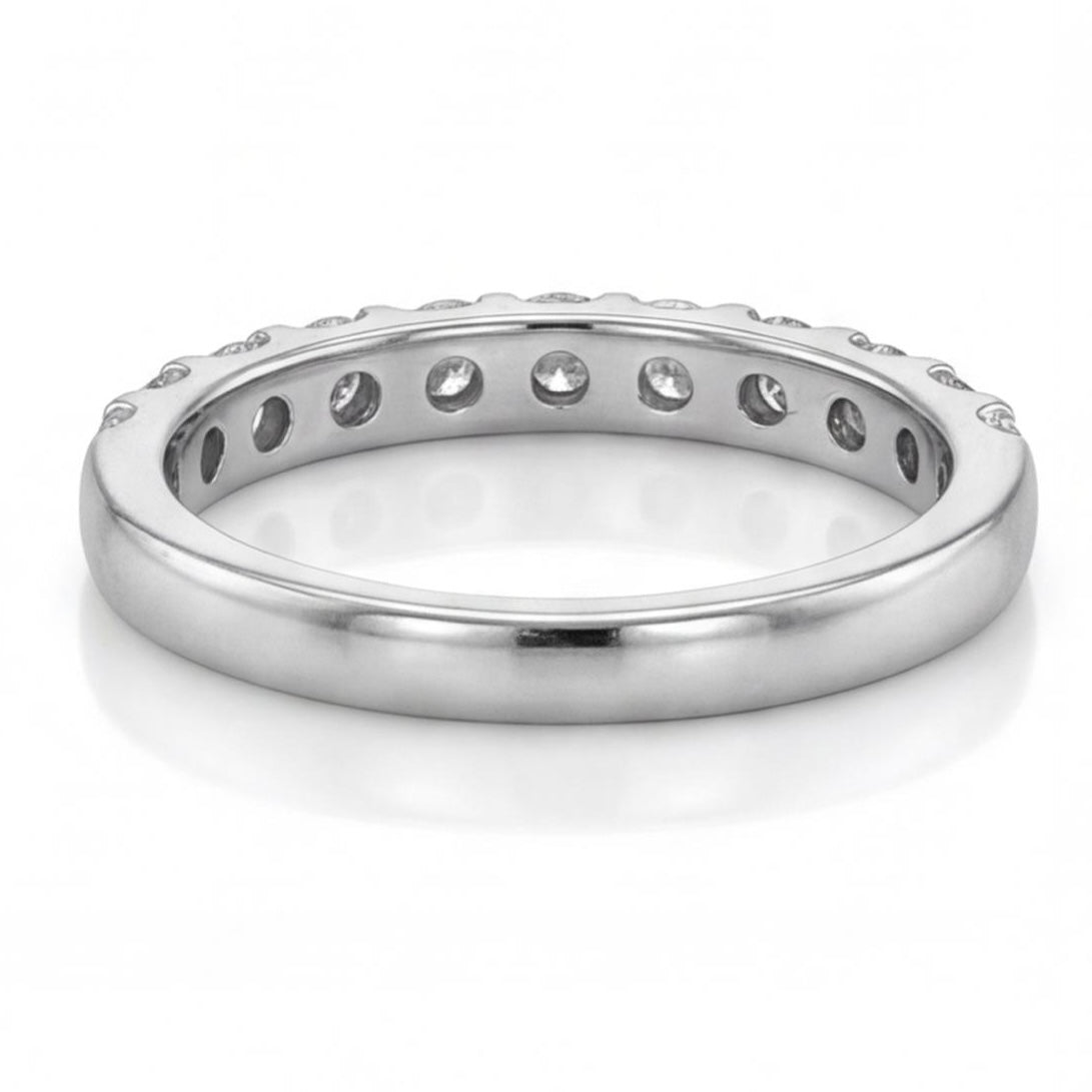 טבעת פס זהב 14K לבן יהלומים 0.30 קראט מק״ט 969