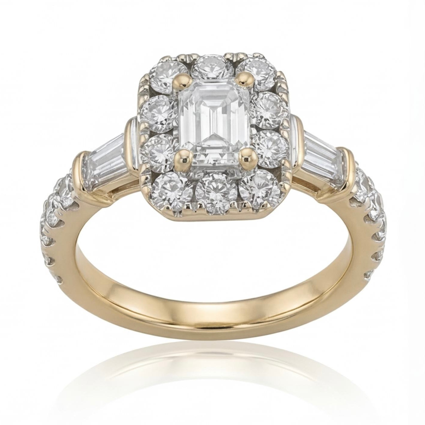 טבעת זהב 14K לבן יהלומים טבעיים 1.00 קראט מק״ט 948