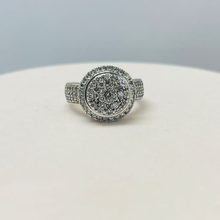 טבעת יהלומים טבעיים 1.05 קראט צבע F ניקיון VS - SI זהב 14K לבן מק״ט 588