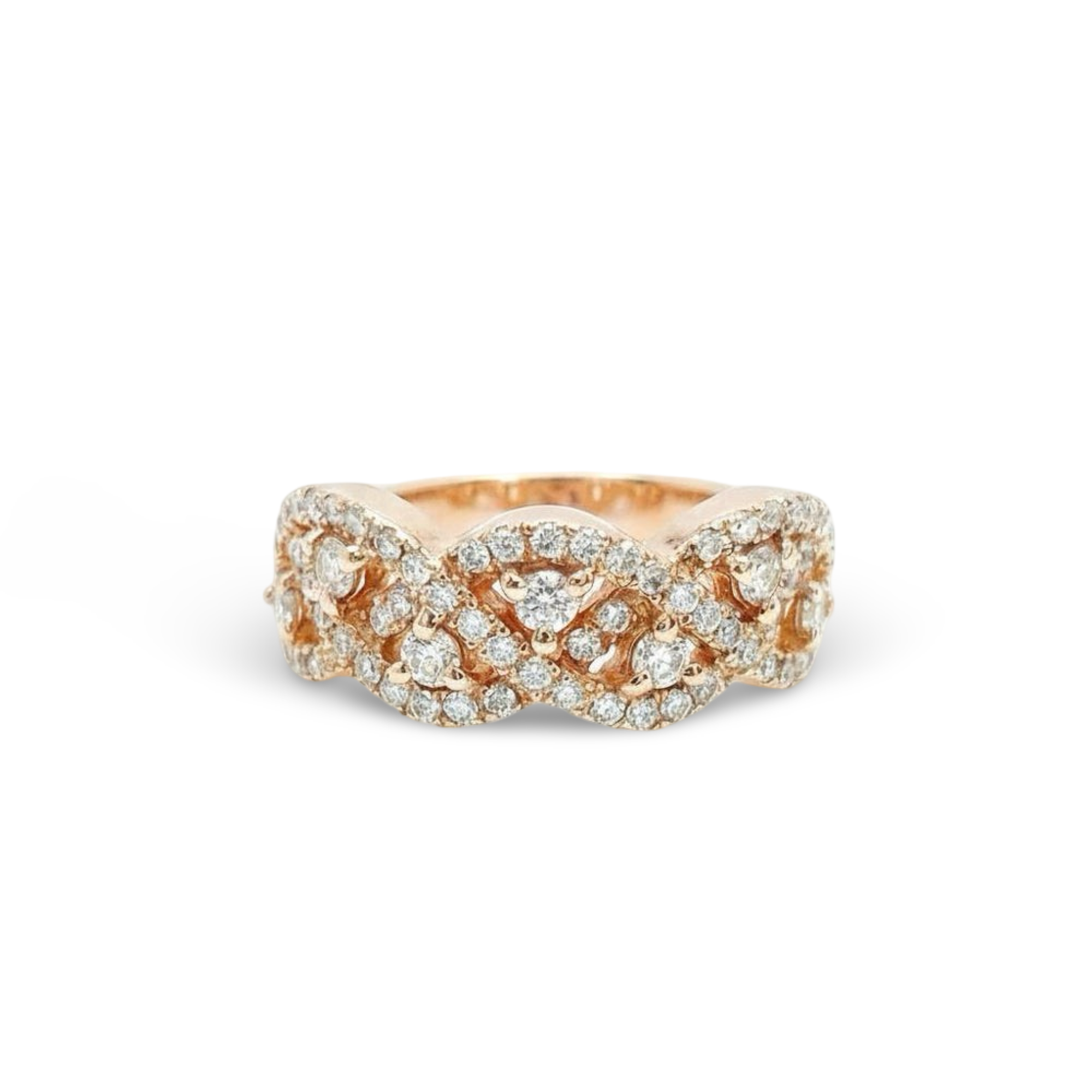 טבעת רוז גולד 14K יהלומים 0.85 קראט מק״ט 6