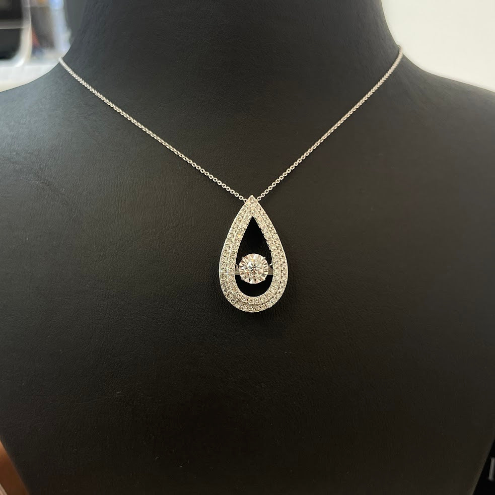 שרשרת זהב לבן 14K משובצת 1.25 קראט יהלומים טבעיים צבע F נקיון VS מק"ט 427