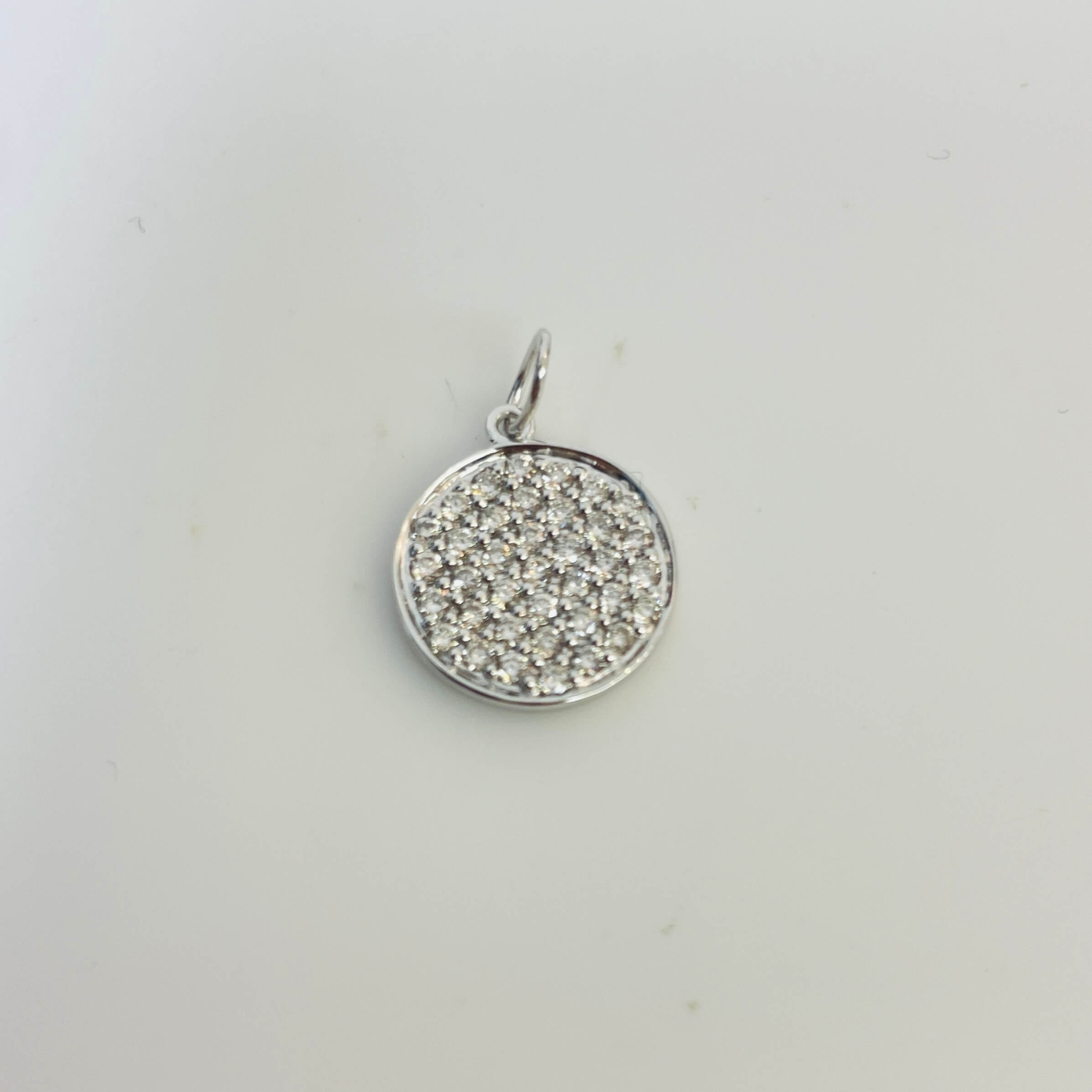 תליון יהלומים טבעיים עגול 0.36 קראט צבע F ניקיון VS-SI זהב 14K לבן מק״ט 682