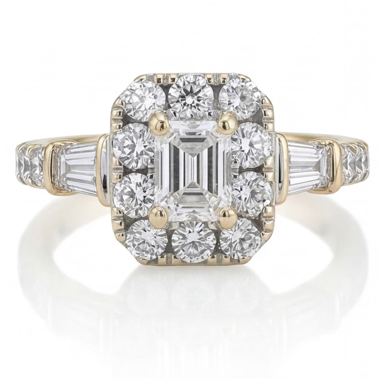 טבעת זהב 14K לבן יהלומים טבעיים 1.00 קראט מק״ט 948