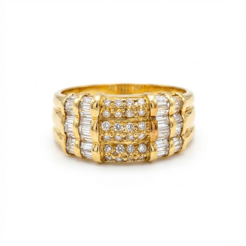 טבעת יהלומים טבעיים בסגנון וינטג׳ 0.70 קראט צבע F ניקיון VS זהב 18K צהוב מק״ט J116