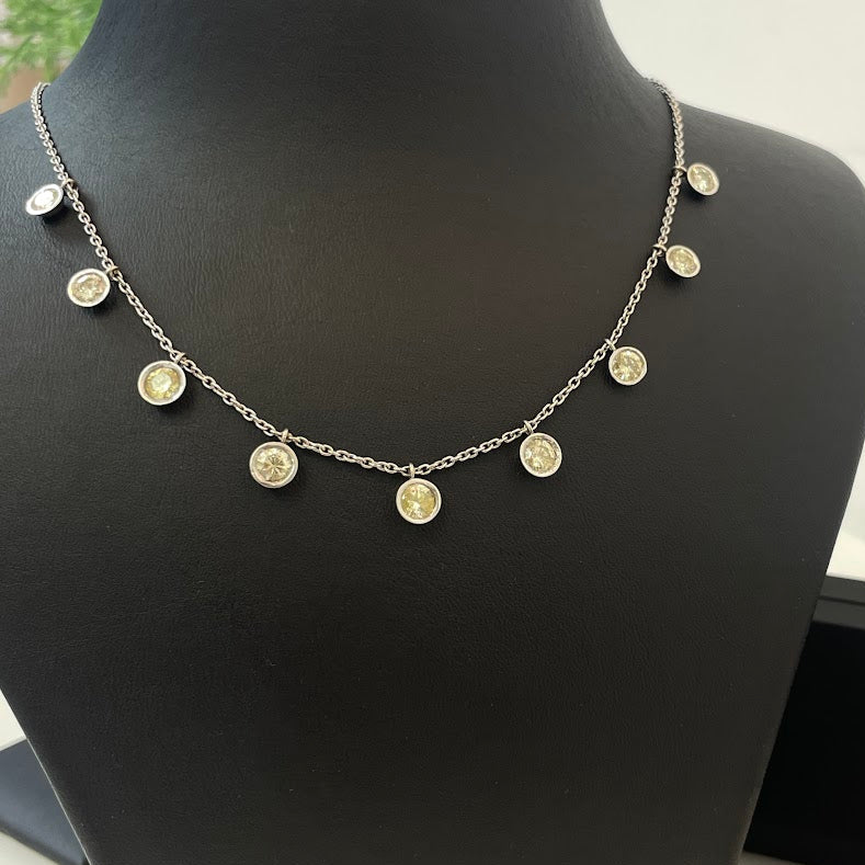 שרשרת זהב לבן 14K משובצת יהלומים טבעיים 3.25 קראט צבע I-J נקיון VS-SI מק"ט 421