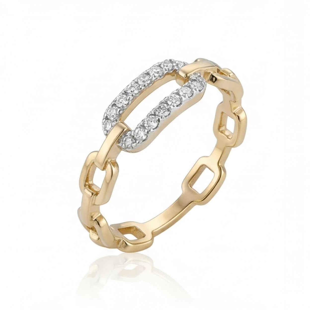 טבעת זהב 14K צהוב יהלומים 0.15 קראט מק״ט 967