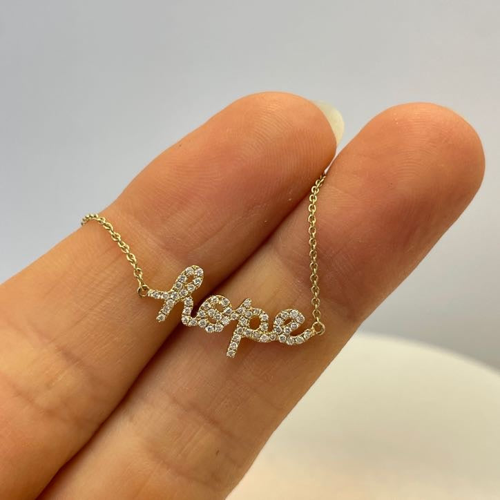 צמיד יהלומים טבעיים 0.14 קראט בעיצוב ״Hope" צבע F ניקיון VS זהב 14K צהוב מק"ט 618