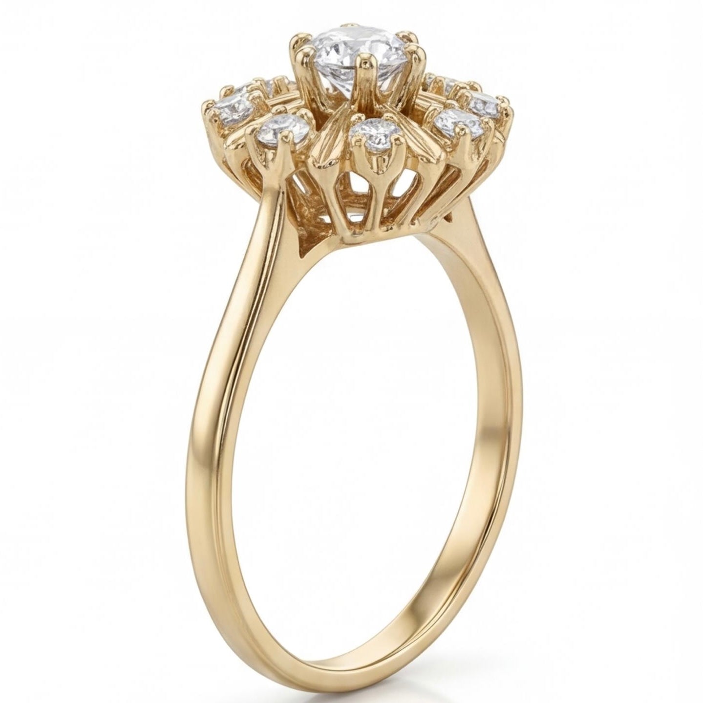 טבעת זהב 14K צהוב יהלומים 0.25 קראט מק״ט 957