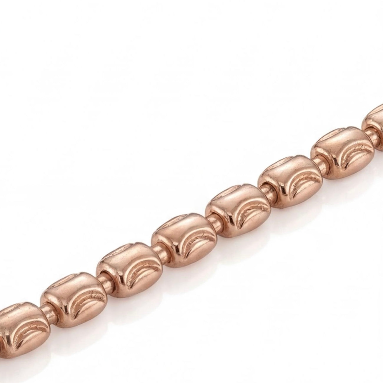 שרשרת זהב 14K רוז גולד חיתוך לייזר מק״ט 1001