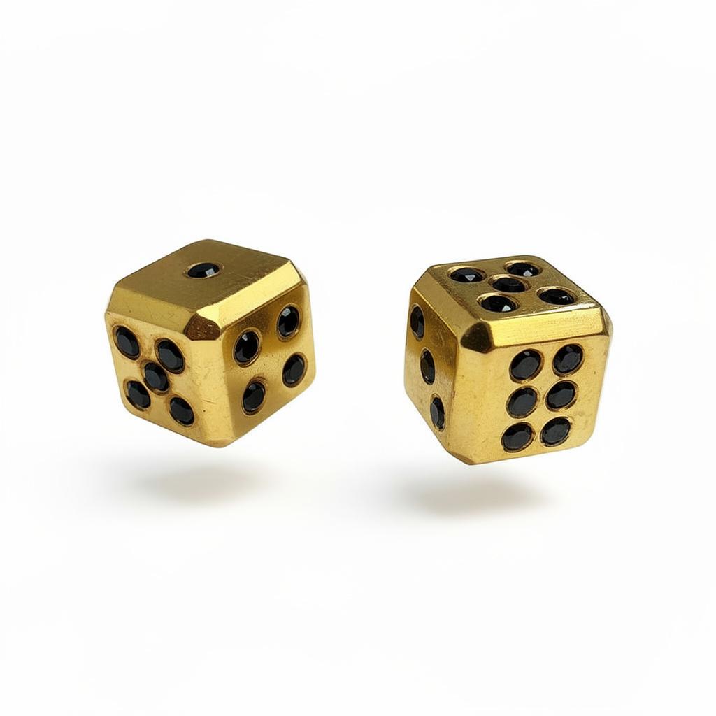 קוביות משחק מזהב ויהלומים שחורים 0.84 קראט זהב צהוב 14K מק״ט Y7