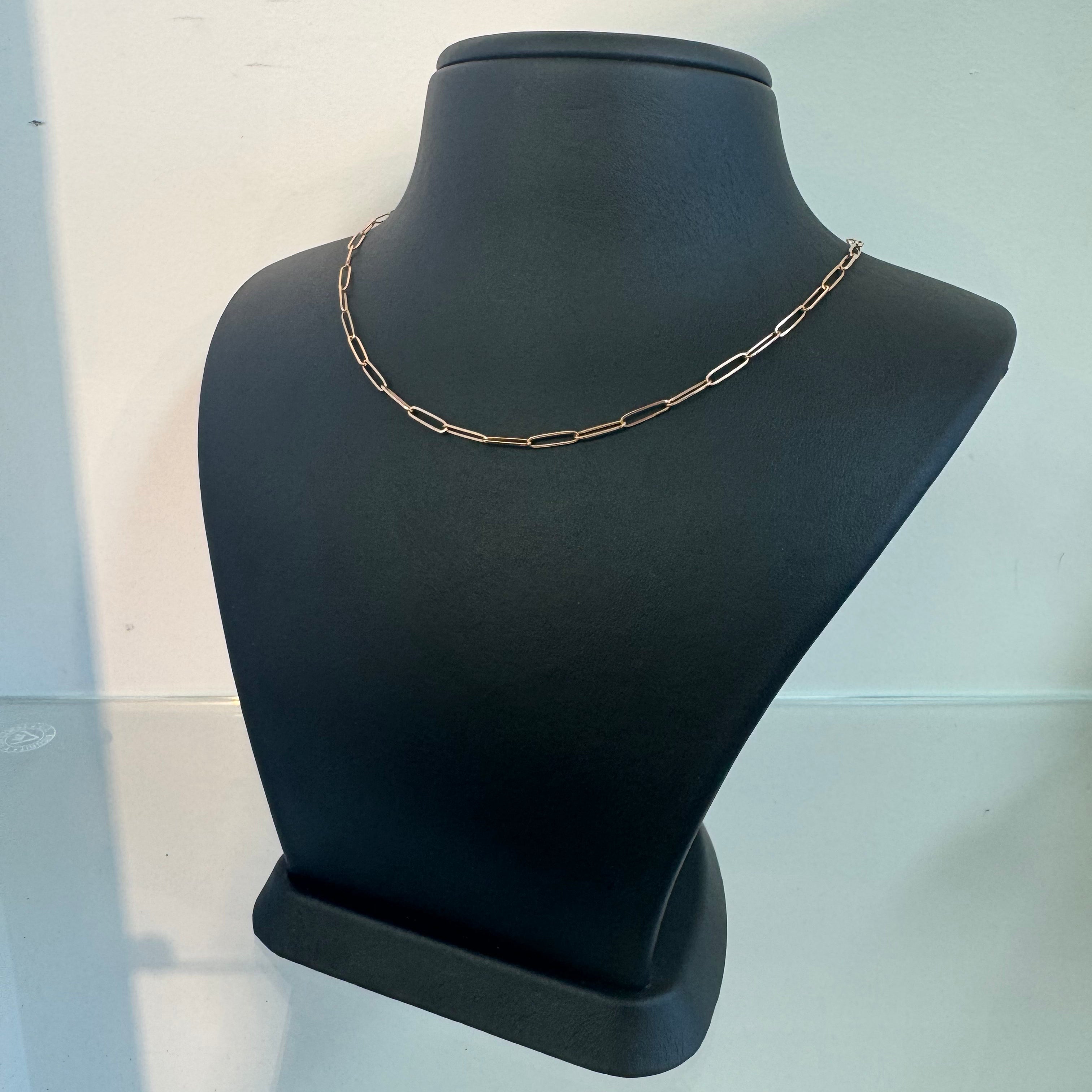 שרשרת חוליות רוז גולד 14K