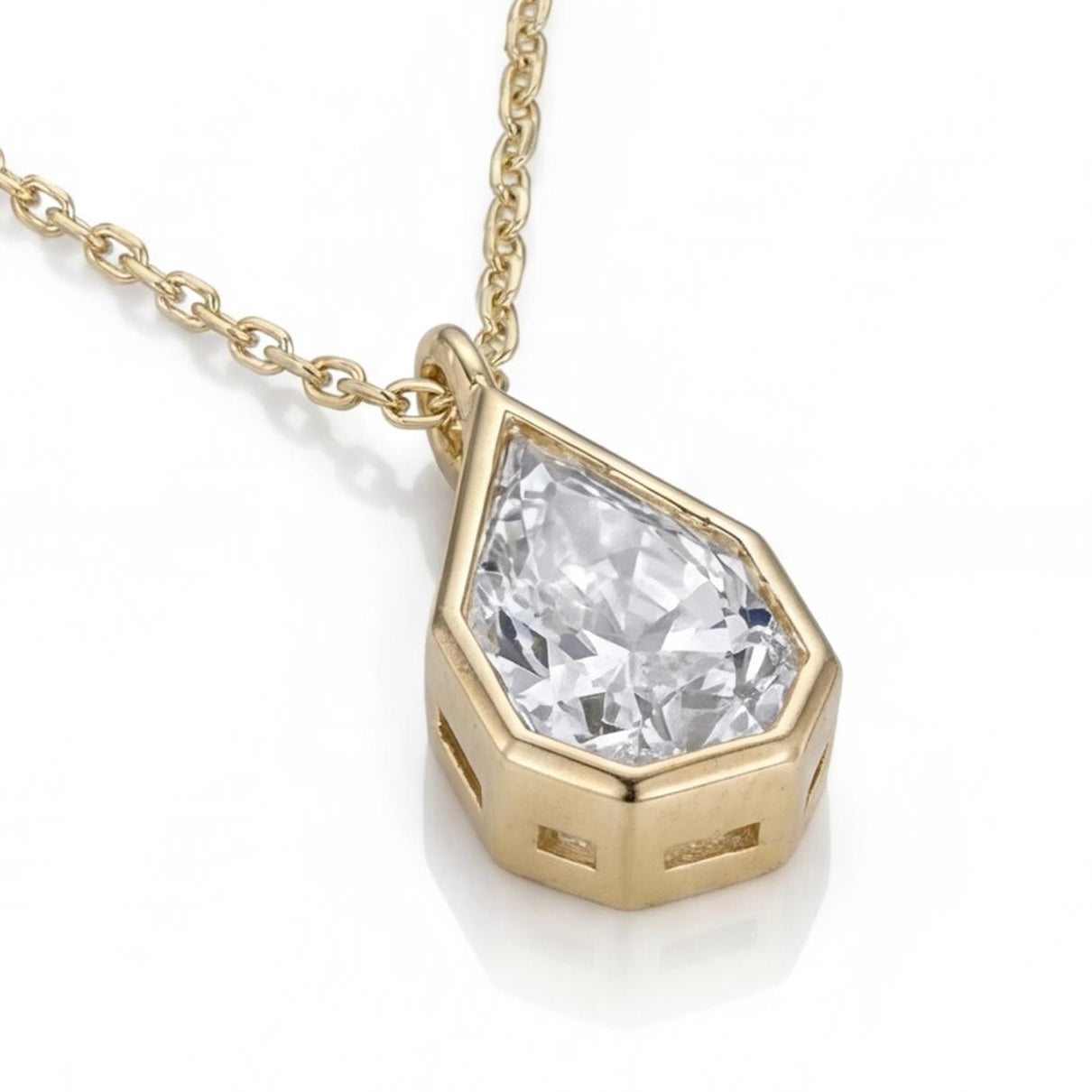 שרשרת זהב 14K צהוב יהלום 0.51 קראט מק״ט 992