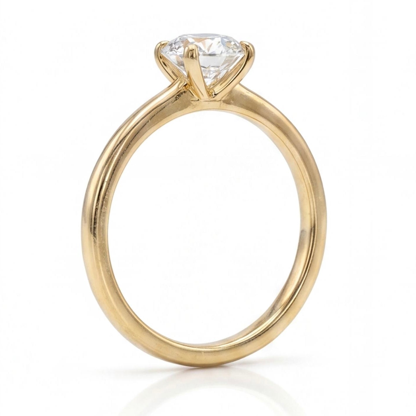 טבעת זהב 14K צהוב יהלום סוליטר 0.71 קראט טבעי GIA מק״ט 1026