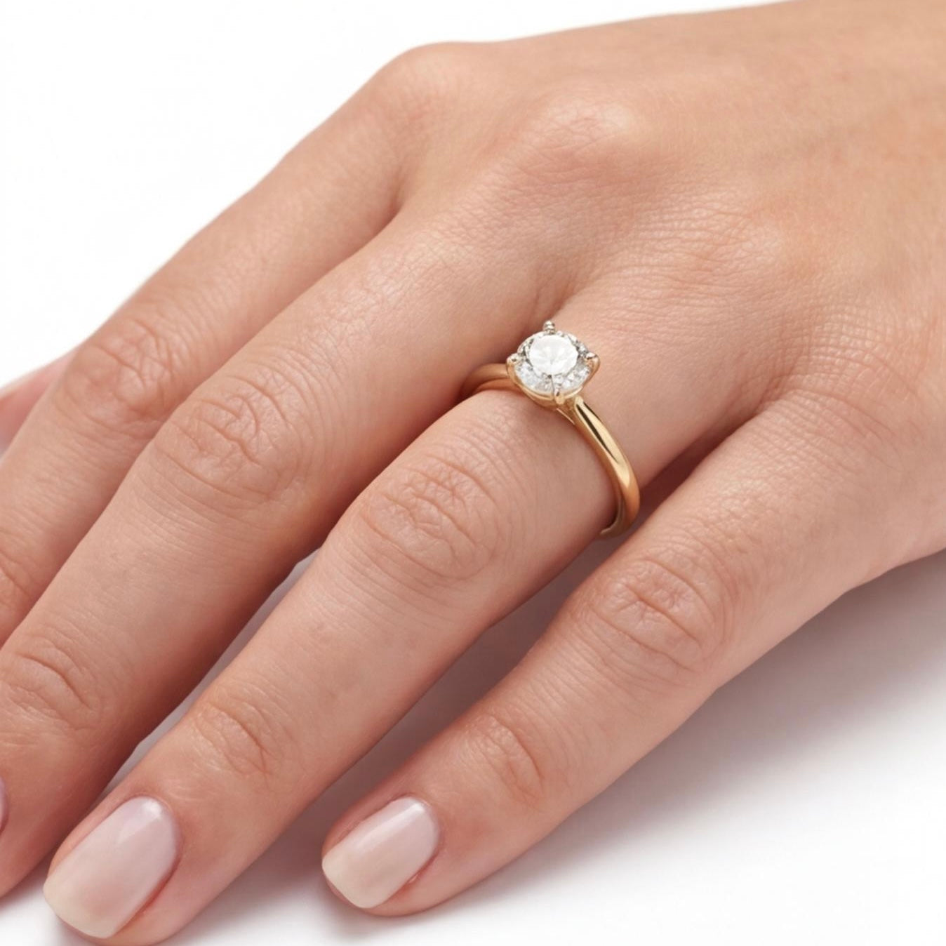 טבעת זהב 14K צהוב יהלום סוליטר 0.71 קראט טבעי GIA מק״ט 1026