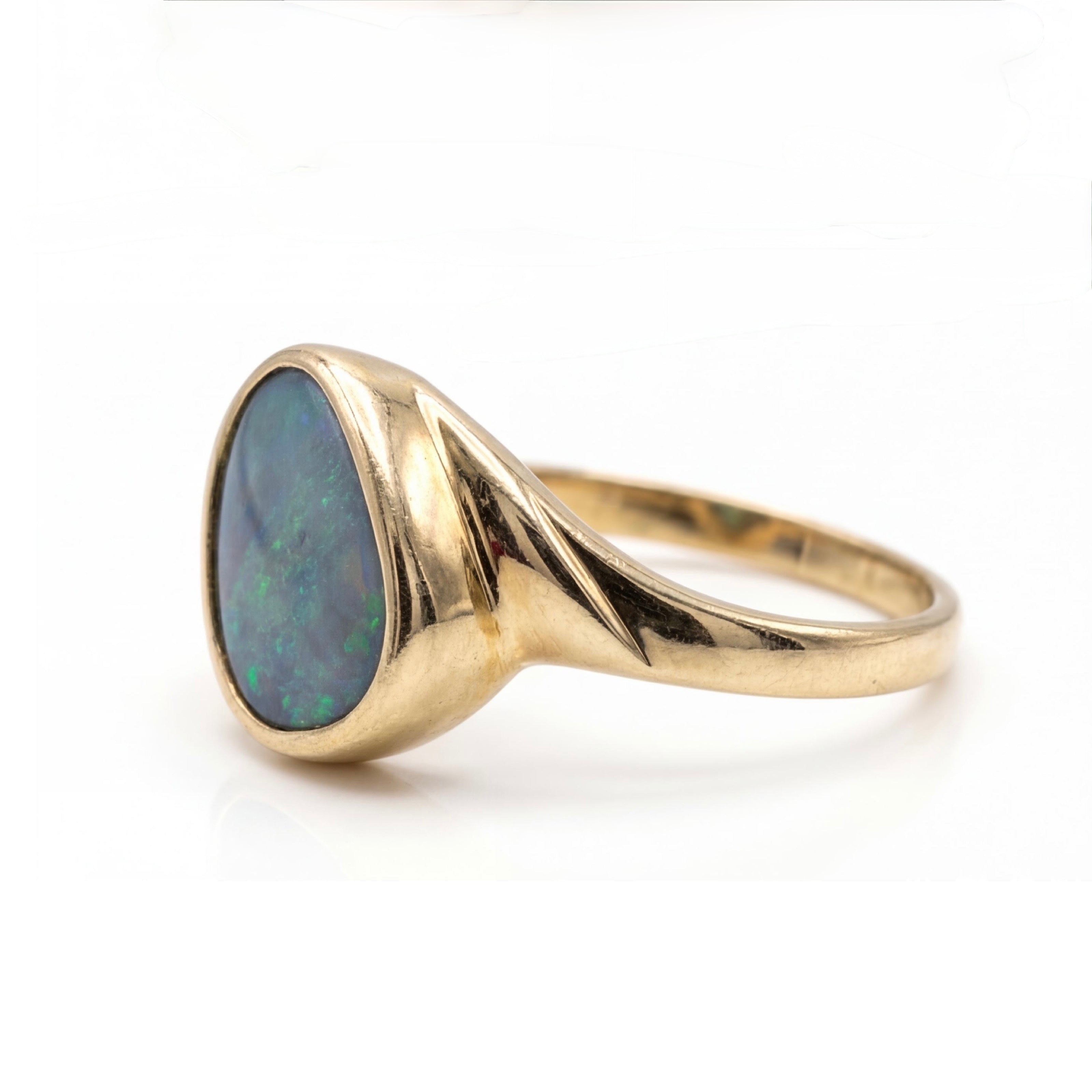 טבעת זהב 14K צהוב אופל מק״ט 904