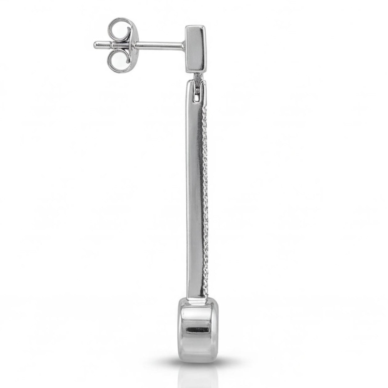 עגילי מוט זהב 14K לבן יהלומים 0.35 קראט מק״ט 985