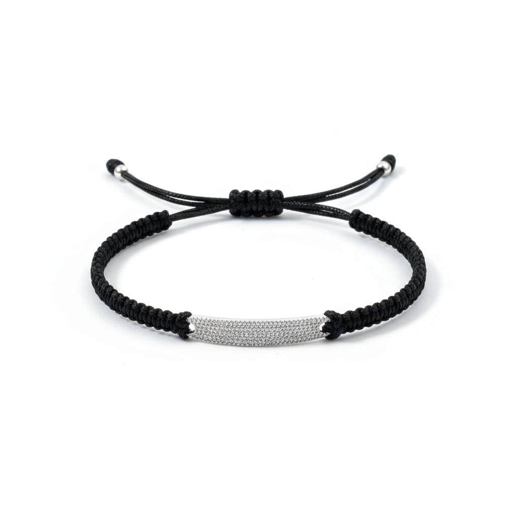 צמיד מקרמה זהב לבן 14K יהלומים 0.52 קראט מק״ט 369