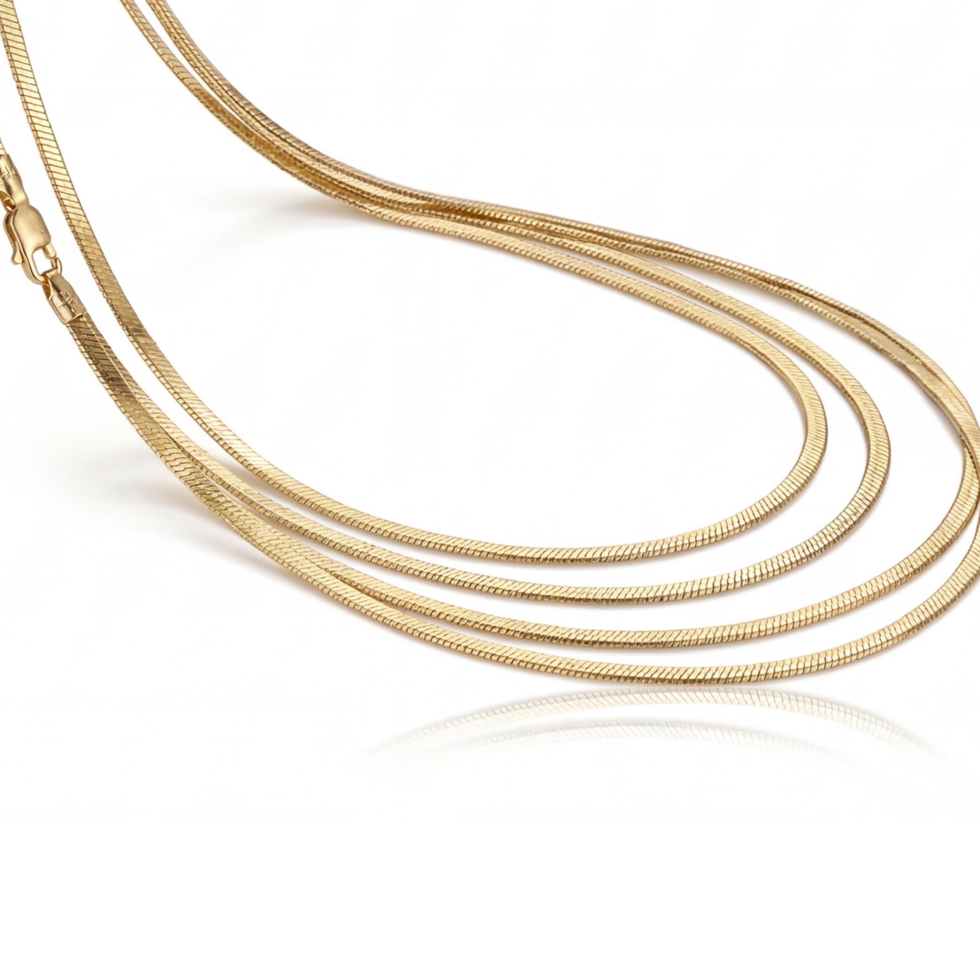 שרשרת זהב 18K צהוב חיתוך לייזר ארוכה מאוד מק״ט 877