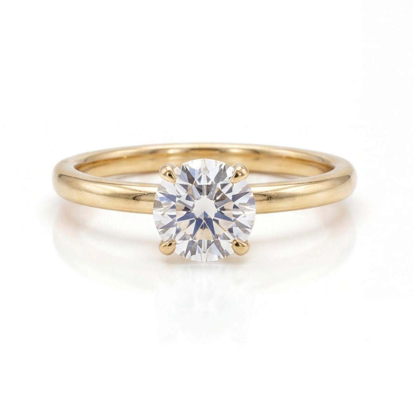 טבעת זהב 14K צהוב יהלום סוליטר 0.71 קראט טבעי GIA מק״ט 1026