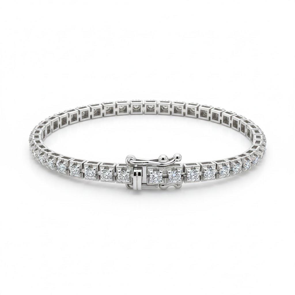 צמיד טניס יהלומים טבעיים 1.20 קראט צבע F ניקיון VS זהב 14K לבן מק״ט Y1