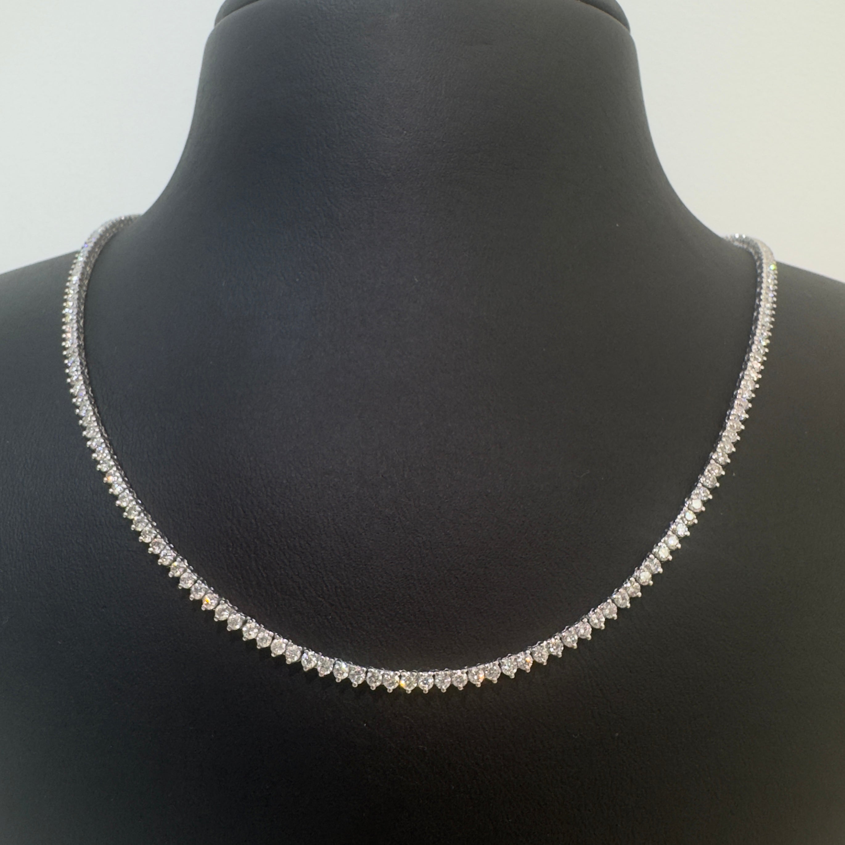 שרשרת קולייר טניס יהלומים טבעיים 4.82 קראט צבע F ניקיון VS זהב 14K לבן מק״ט 728