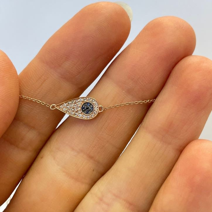 צמיד יהלומים טבעיים שחורים ולבנים 0.10 קראט צבע F ניקיון VS זהב 14K רוז גולד מק"ט 619