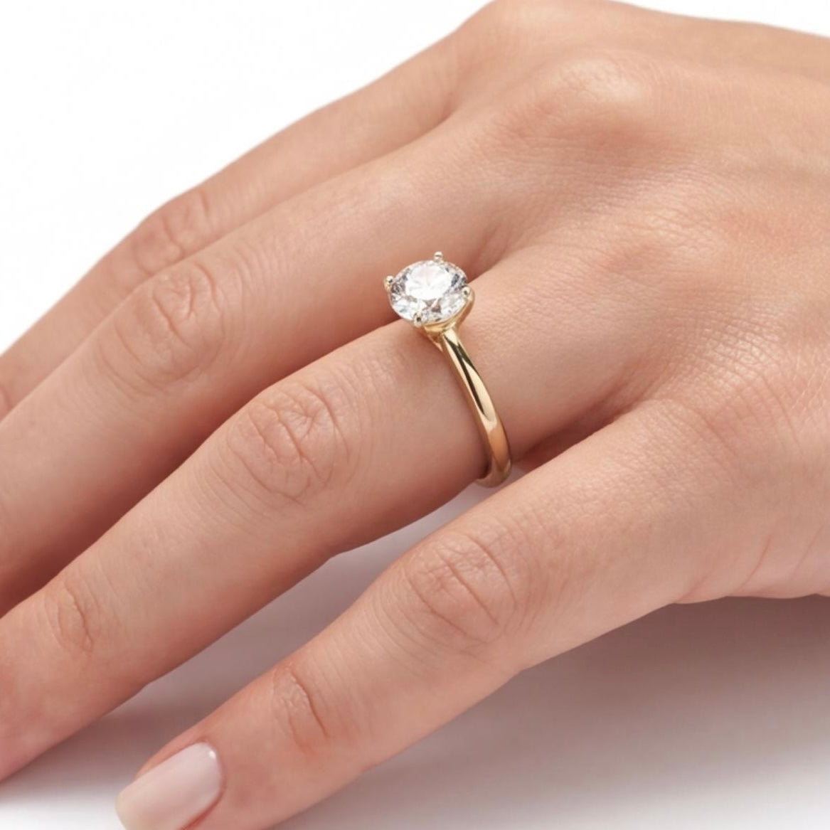 טבעת זהב 14K צהוב יהלום סוליטר 0.71 קראט טבעי GIA מק״ט 1026