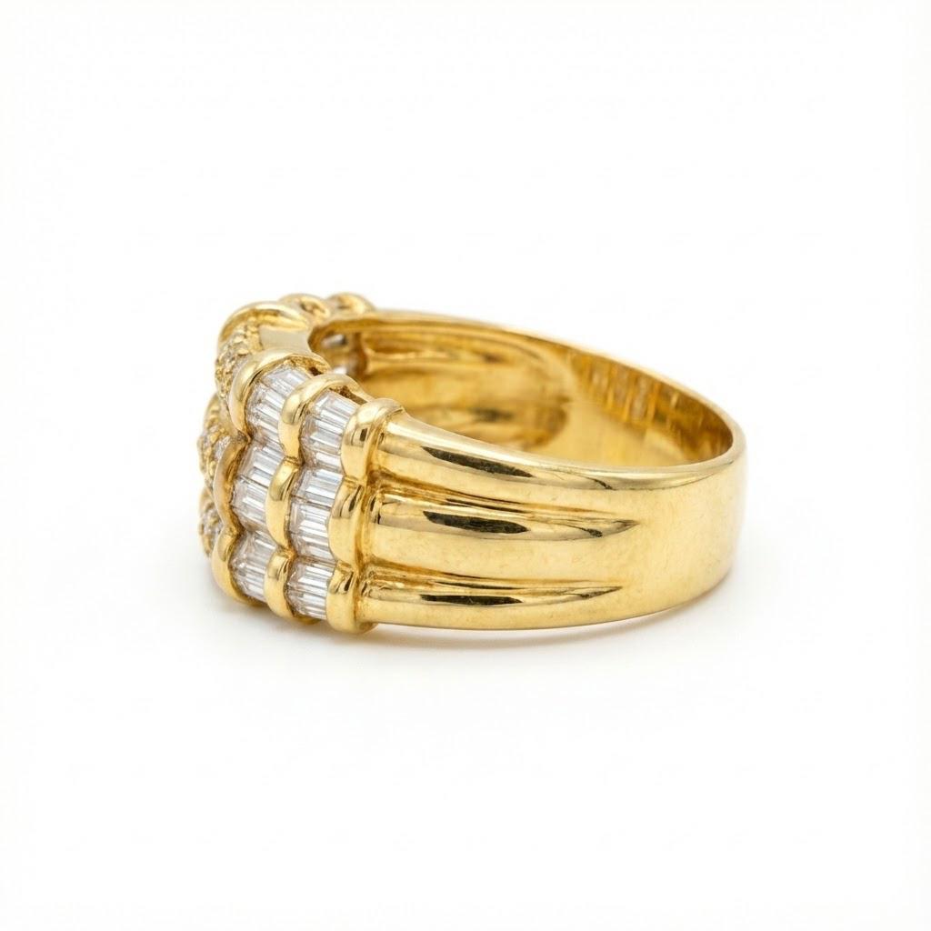 טבעת יהלומים טבעיים בסגנון וינטג׳ 0.70 קראט צבע F ניקיון VS זהב 18K צהוב מק״ט J116