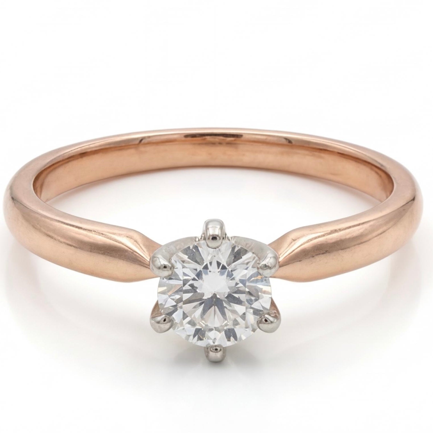 טבעת זהב 14K רוז גולד יהלום סוליטר טבעי 0.30 מק״ט 921