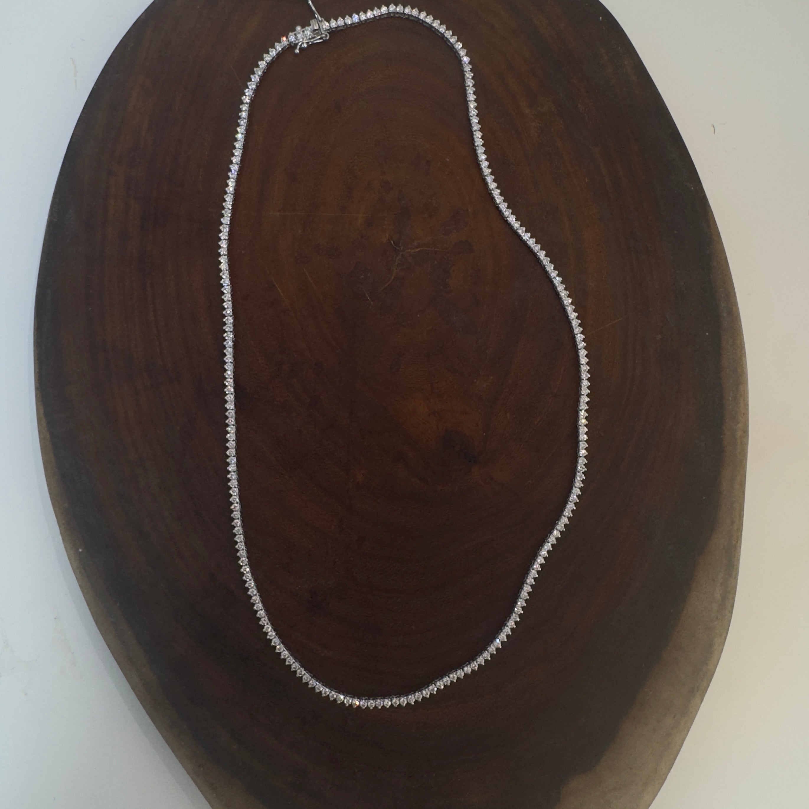 שרשרת קולייר טניס יהלומים טבעיים 4.82 קראט צבע F ניקיון VS זהב 14K לבן מק״ט 728