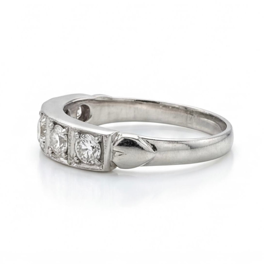 טבעת זהב 14K לבן חמישה יהלומים מק״ט 961