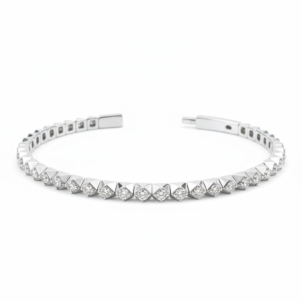 צמיד קשיח זהב 14K יהלומים 1.80 קראט מק״ט 563