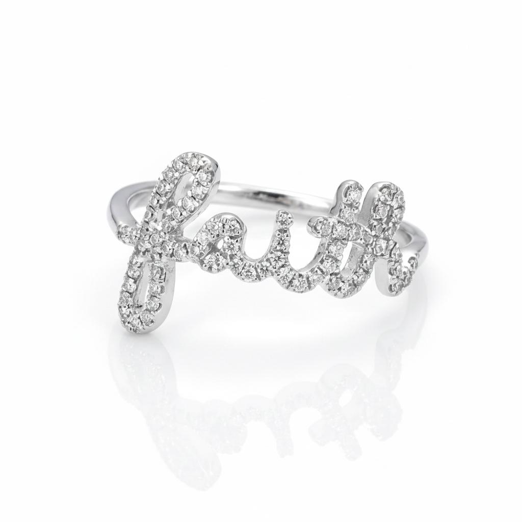 טבעת זהב 14K יהלומים "Faith" מק"ט 600