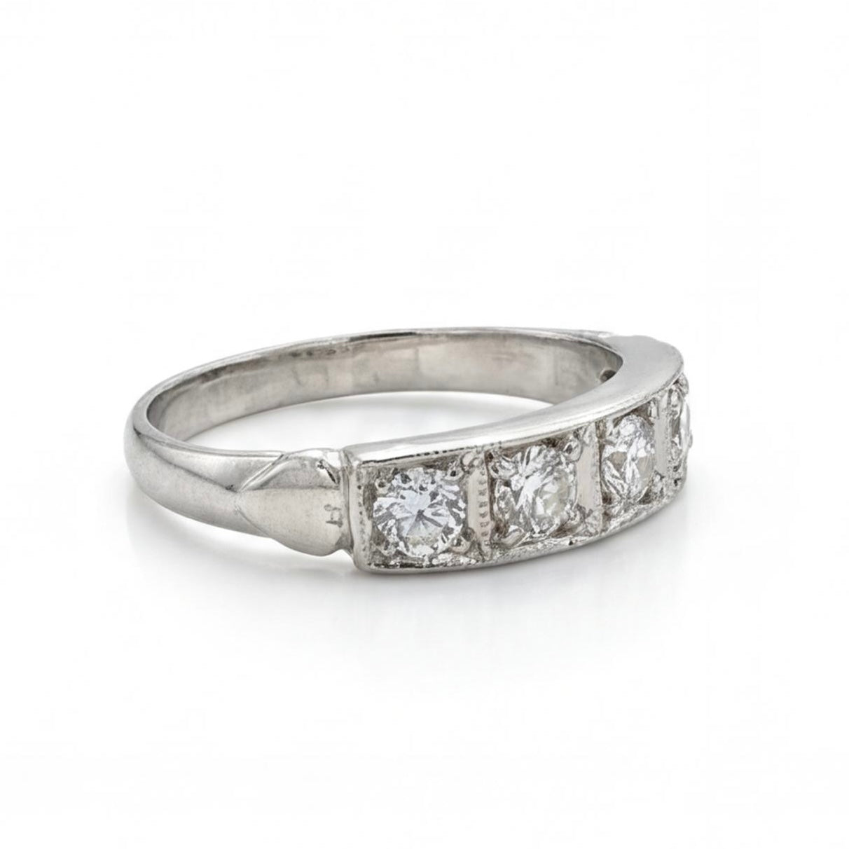 טבעת זהב 14K לבן חמישה יהלומים מק״ט 961