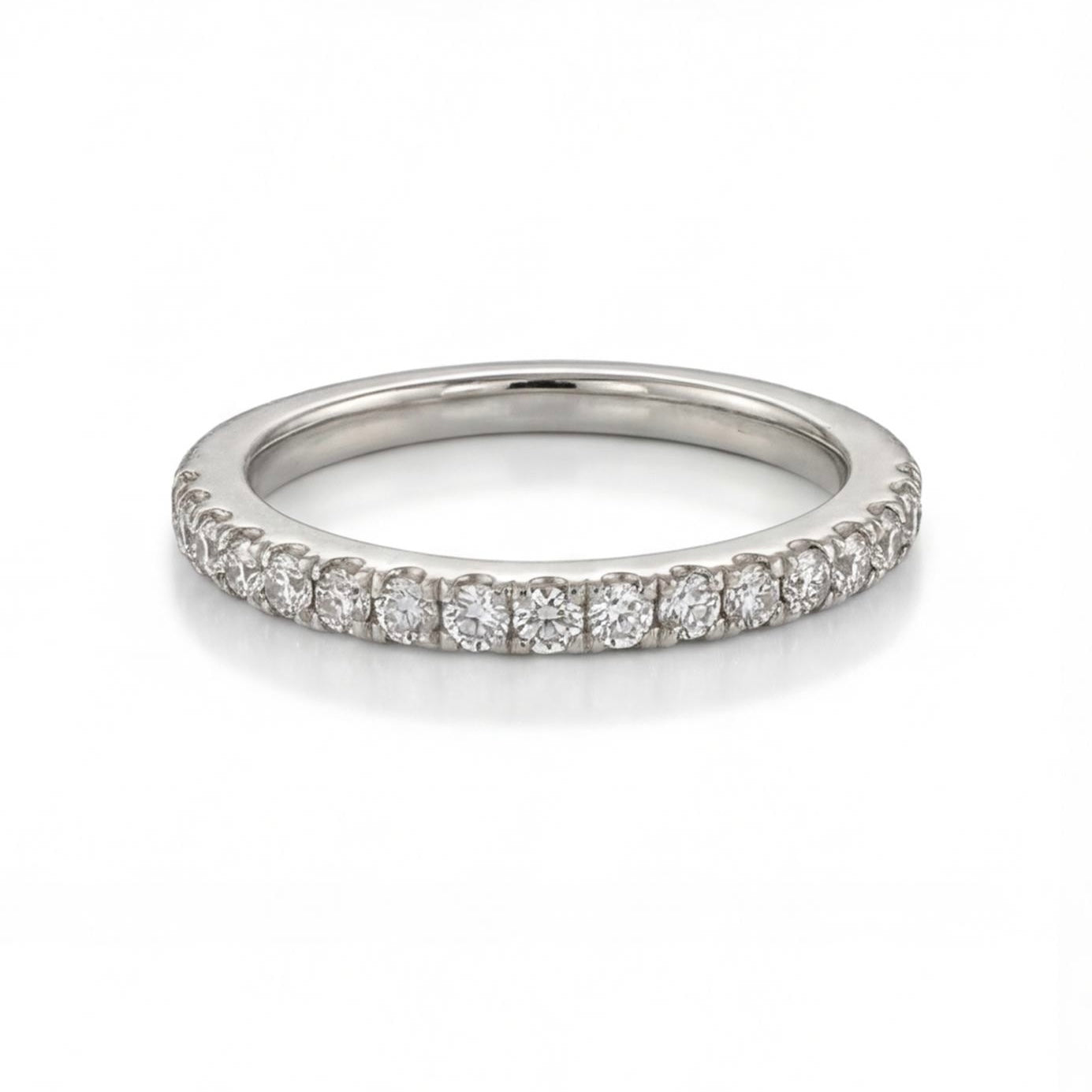 טבעת פס זהב 14K לבן יהלומים 0.25 קראט מק״ט 971