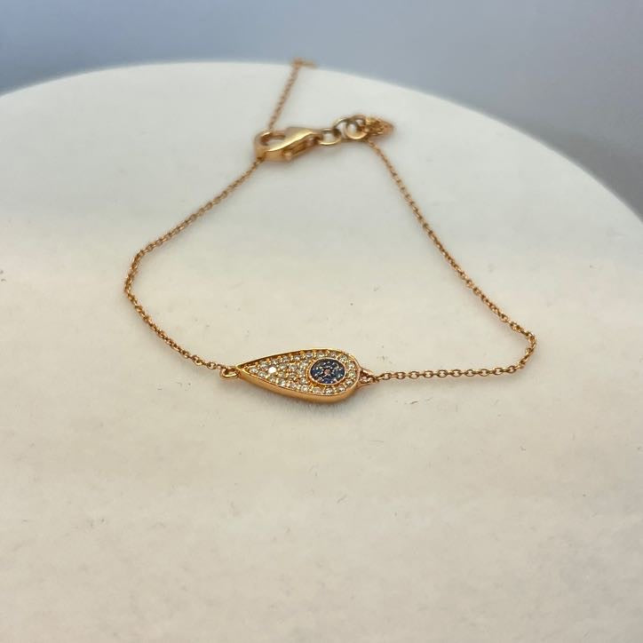 צמיד יהלומים טבעיים שחורים ולבנים 0.10 קראט צבע F ניקיון VS זהב 14K רוז גולד מק"ט 619