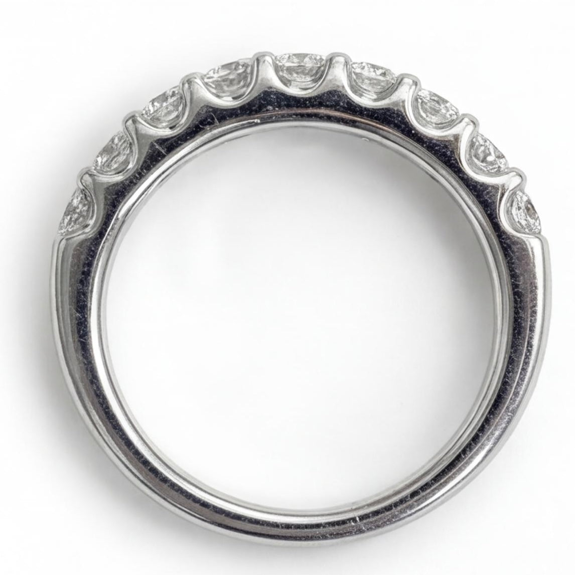 טבעת זהב 14K לבן 9 יהלומים מק״ט 960