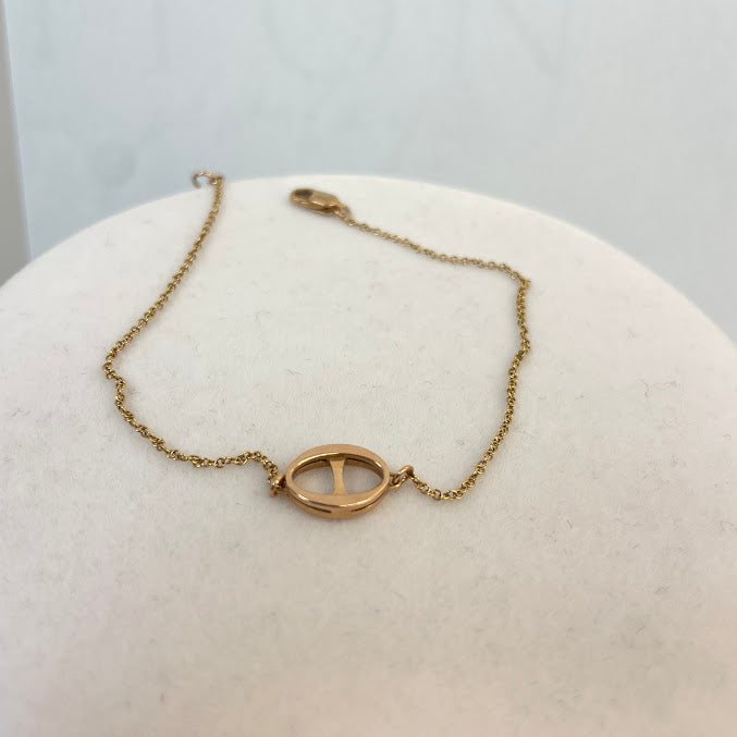 צמיד שרשרת זהב רוז גולד 14K