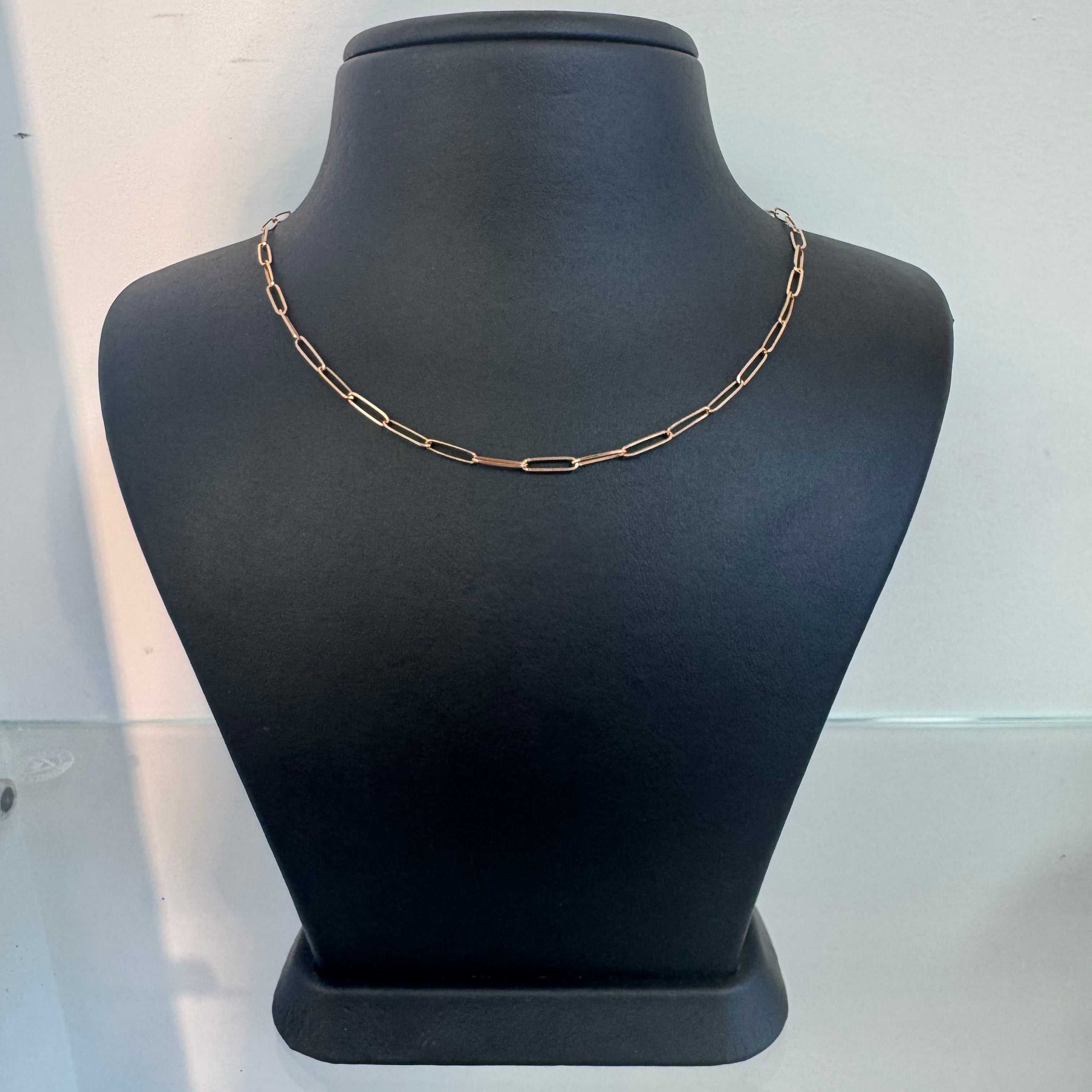 שרשרת חוליות רוז גולד 14K