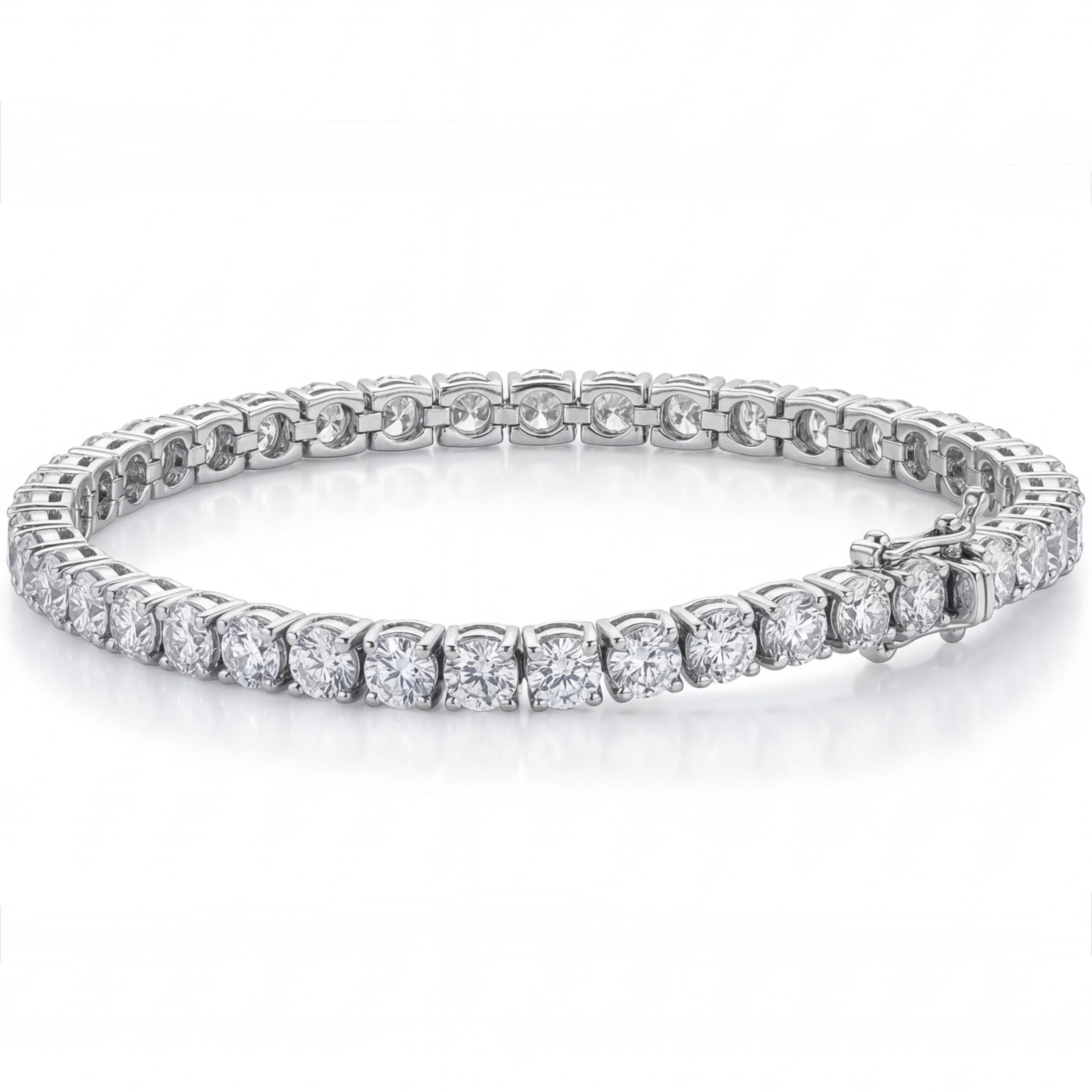 צמיד טניס זהב 18k לבן יהלומים טבעיים 5.80 קראט מק״ט 855