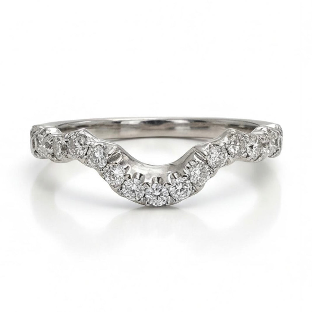 טבעת זהב 14K לבן יהלומים 0.60 קראט מק״ט 972