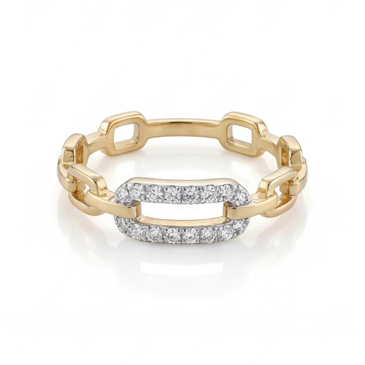 טבעת זהב 14K צהוב יהלומים 0.15 קראט מק״ט 967