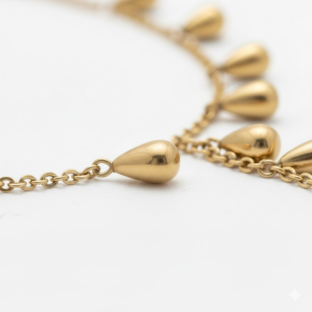 שרשרת זהב טיפות HSTERN זהב 18K צהוב מק״ט E100