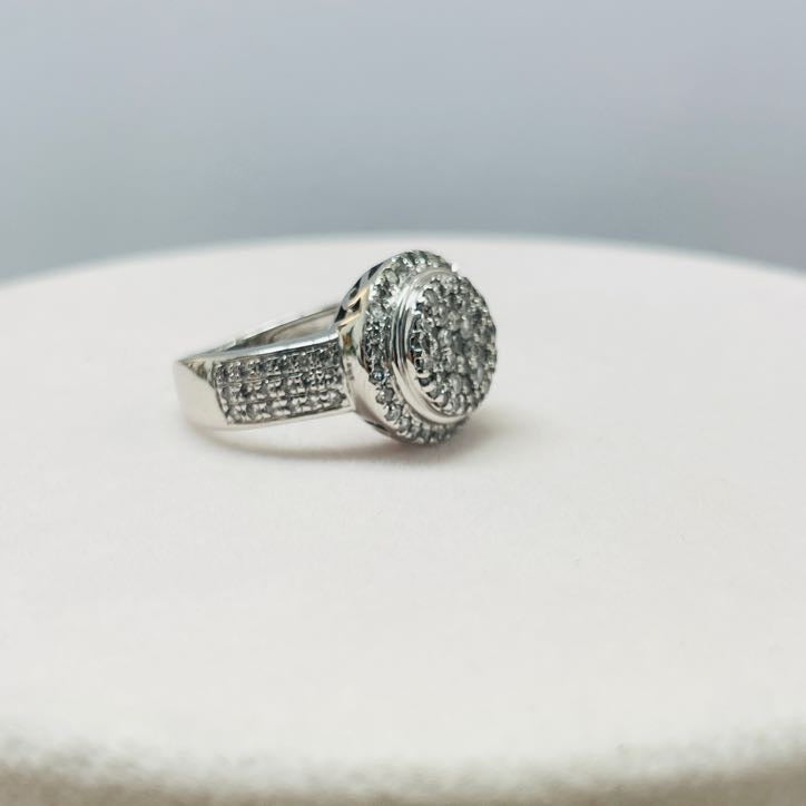 טבעת יהלומים טבעיים 1.05 קראט צבע F ניקיון VS - SI זהב 14K לבן מק״ט 588