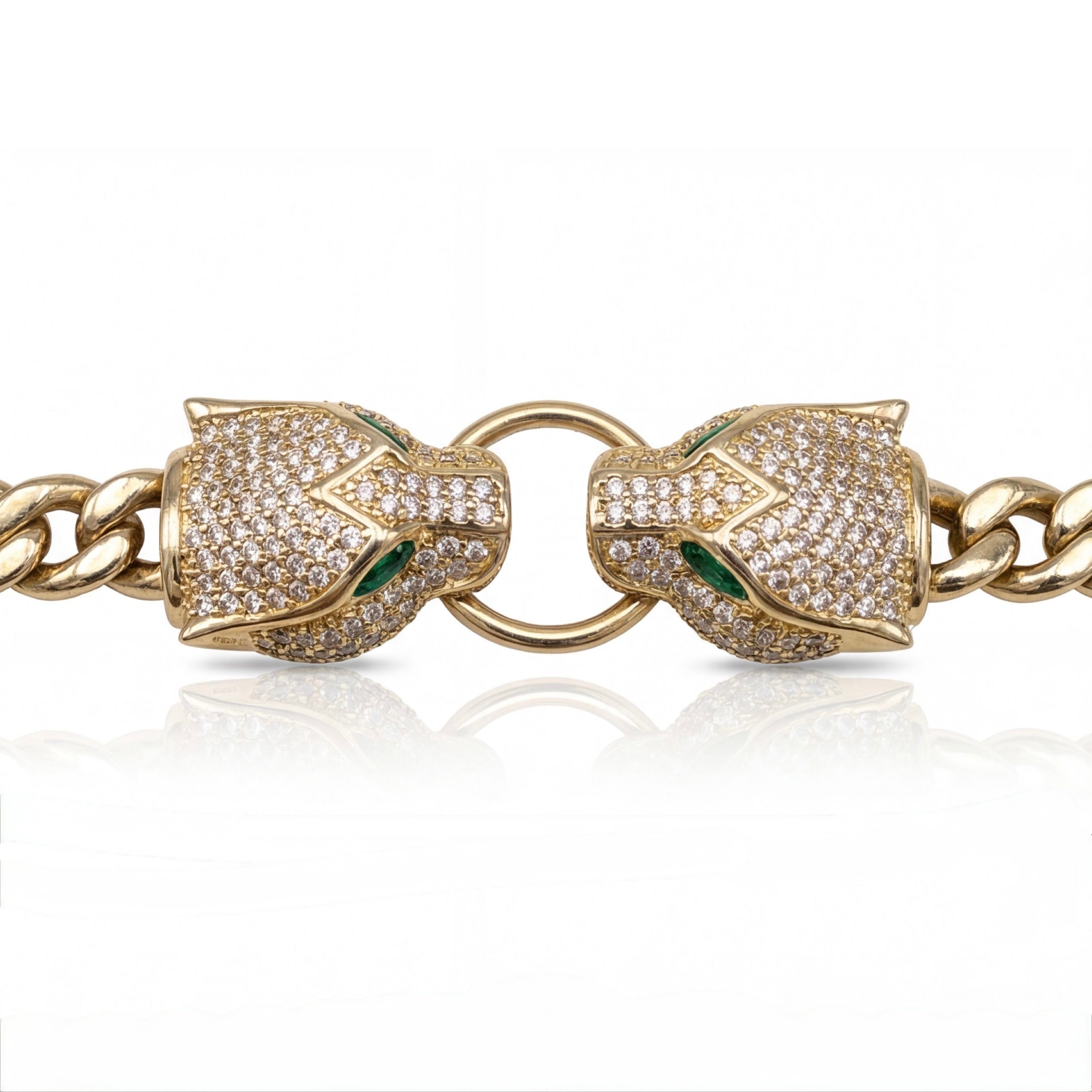 שרשרת חוליות זהב 10K זוג נמרים מק״ט 846