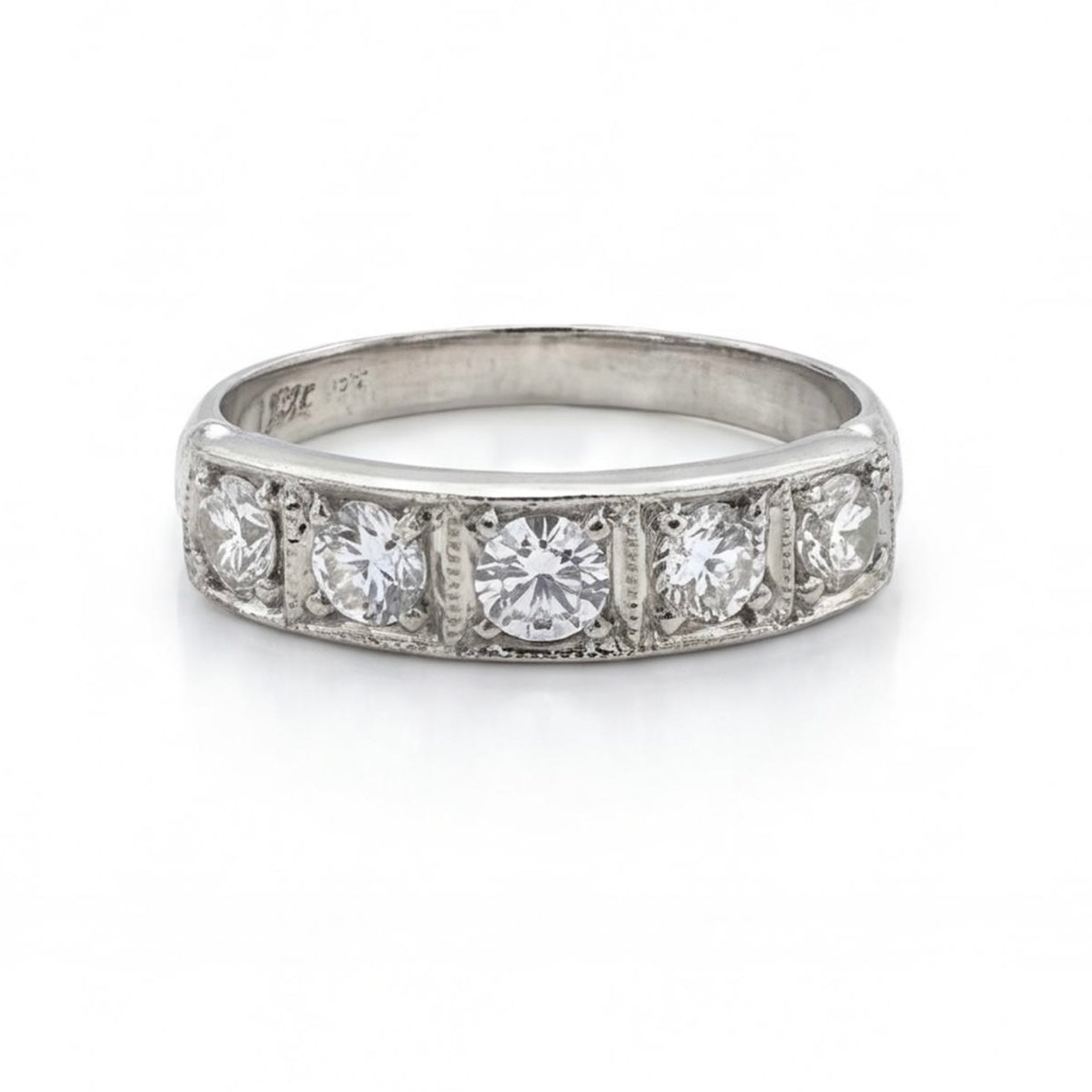 טבעת זהב 14K לבן חמישה יהלומים מק״ט 961