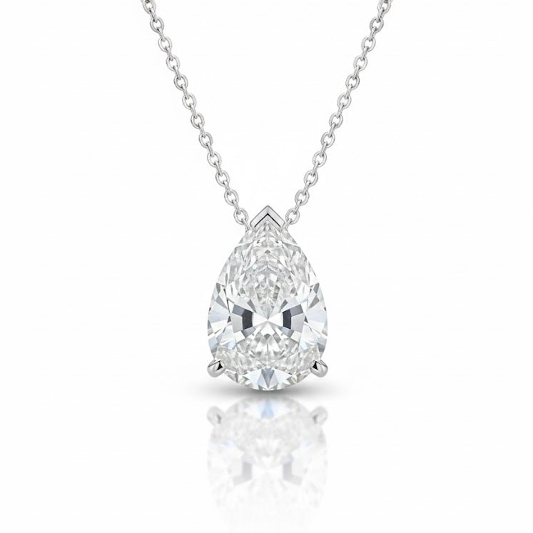 שרשרת יהלום טיפה 1 קראט צבע E-F ניקיון VS זהב לבן מק״ט 826